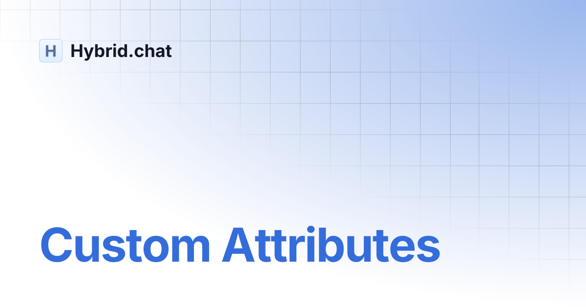 Custom Attributes | Hybrid.chat