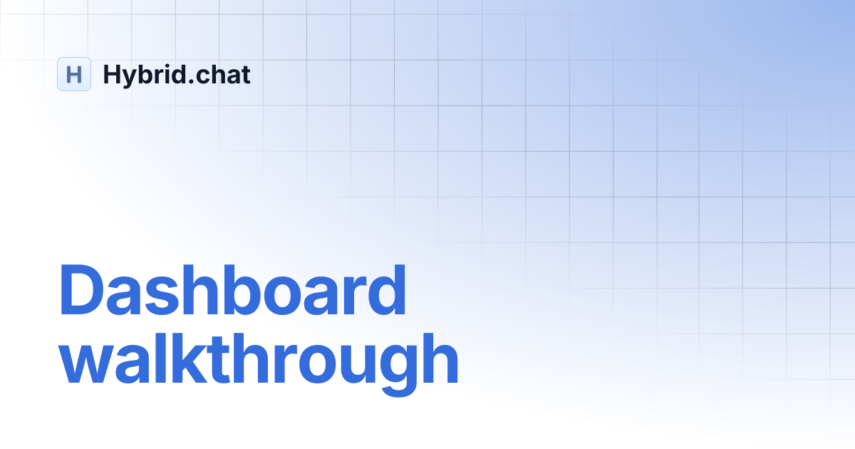 Dashboard Walkthrough Hybrid Chat